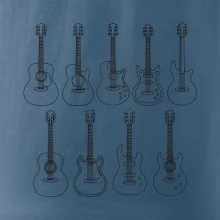 Typy kytar černé kresby