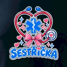 Sestřička - kreslený kříž a srdce