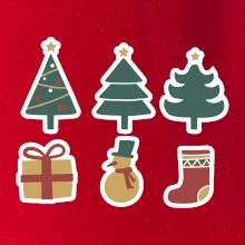 Vánoční sada - stromky a dárky