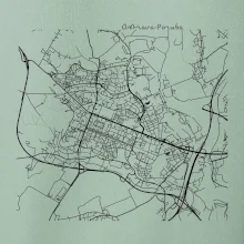 Mapy měst černobílé Ostrava Poruba