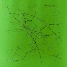 Černobílá mapa Znojmo