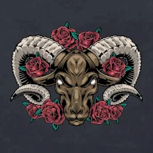 Hlava berana s růžemi