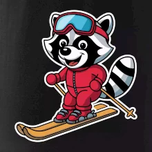 Mýval na lyžích - kreslený