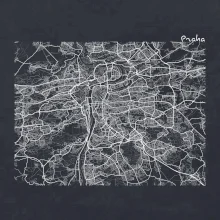 Mapy měst černobílé Praha