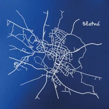 Černobílá mapa Blatná