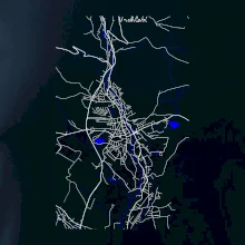 Vrchlabí - Mapa s vodními toky