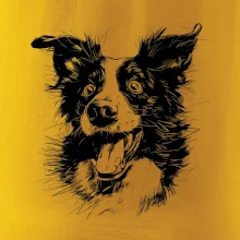 Černobílá karikatura Border kolie