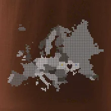 Mapa Evropy - srdce v Ukrajině