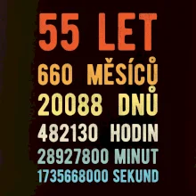 Narozeniny 55 přepočet času