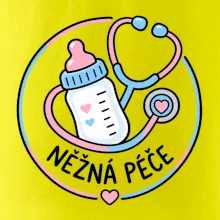 Něžná péče - kruhový znak s lahvičkou