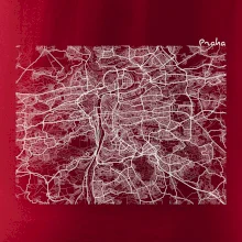 Mapy měst černobílé Praha