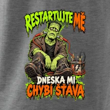 Vybitý Frankenstein s kabely od autobaterie