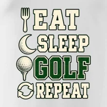 Eat sleep golf repeat typografie