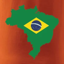 Brazílie vlajka v mapě