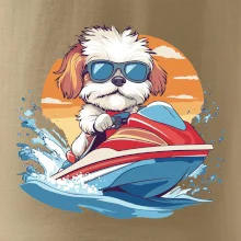 Bišonek na vodním skútru