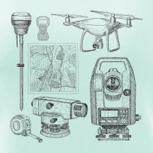 Geodet teodolit dron