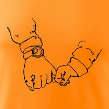 Táta a syn ruce obrys