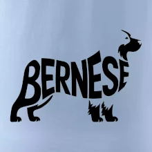 Bernese Mountain Dog nápis v těle