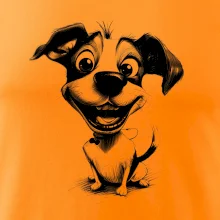 Černobílá karikatura Jack Russell teriér