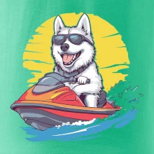 Husky na vodním skútru