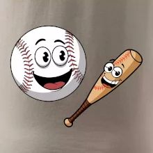 Parové triko - baseballová pálka a míček