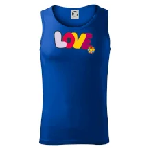 Love nápis s květinou