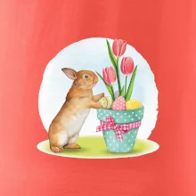 Velikonoční zajíček tulipány
