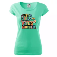 Barevný nápis Just a girl who loves field hockey