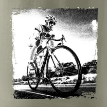 Cyklista černobílá cesta