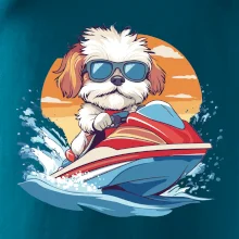 Bišonek na vodním skútru