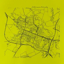 Mapy měst černobílé Ostrava Poruba