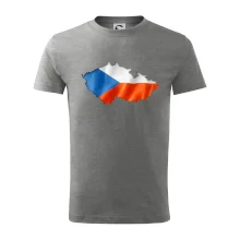 Česká vlajka v obrysu republiky