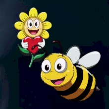 Parové triko - Včela a květina