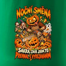 Noční směna dýňáka s motorovou pilou