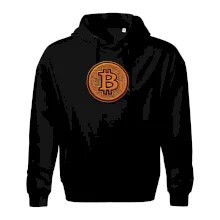 Logo bitcoin ve vyšívaném stylu Logo bitcoin ve vyšívaném stylu