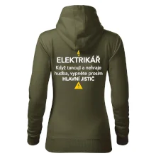 Elektrikář - hlavní jistič - Nápis na zádech