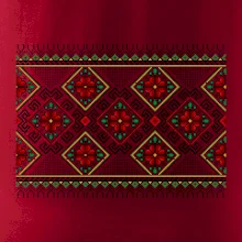 Ukrajinský vzor - Červeno Zelený