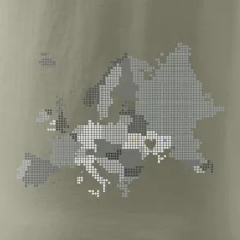 Mapa Evropy - srdce v Ukrajině