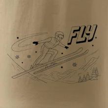 Skokan na lyžích černý obrázek FLY