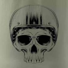 Motorkář lebka s kulatou hlavou