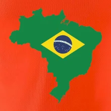 Brazílie vlajka v mapě