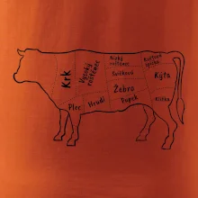 Kráva nákres s názvy