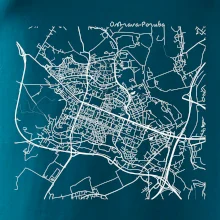 Mapy měst černobílé Ostrava Poruba