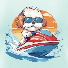 Bišonek na vodním skútru