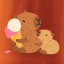 Kapybara se zmrzlinou