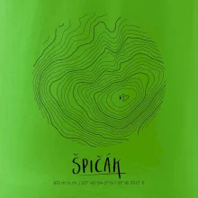 Špičák - vrstevnice v kruhu