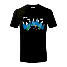 Lyžař a barevné hory