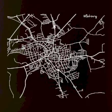 Mapy měst černobílé Klatovy