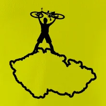 Mapa ČR - cyklista na prsou