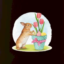 Velikonoční zajíček tulipány